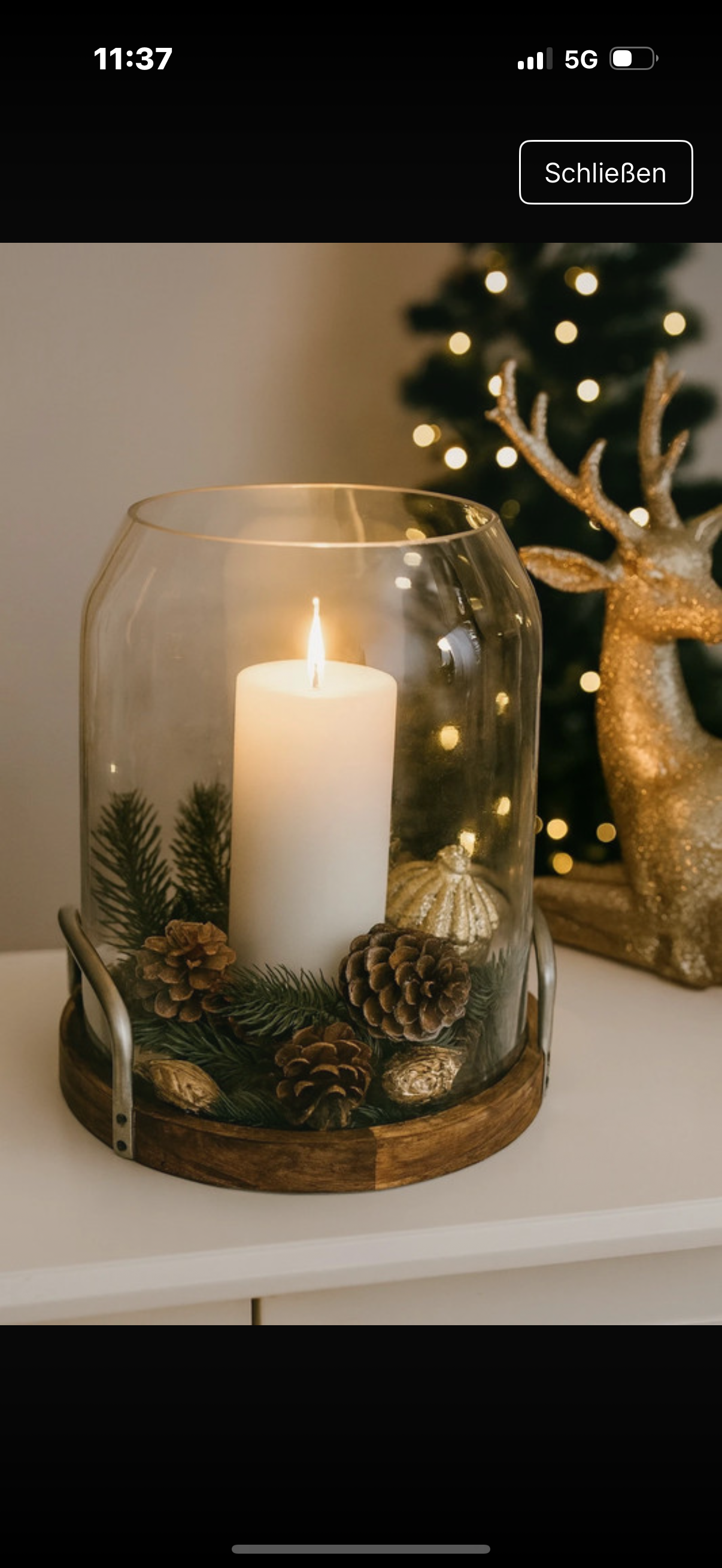 Eleganter Glas-Windlicht mit Holzsockel ✨