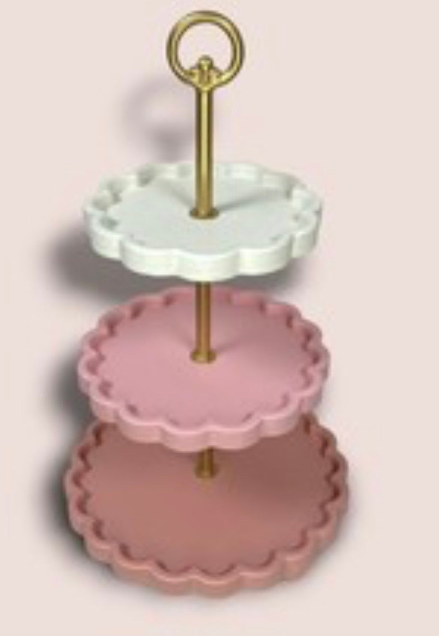 Elegante Etagere von Clayre & Eef – rosa Metall