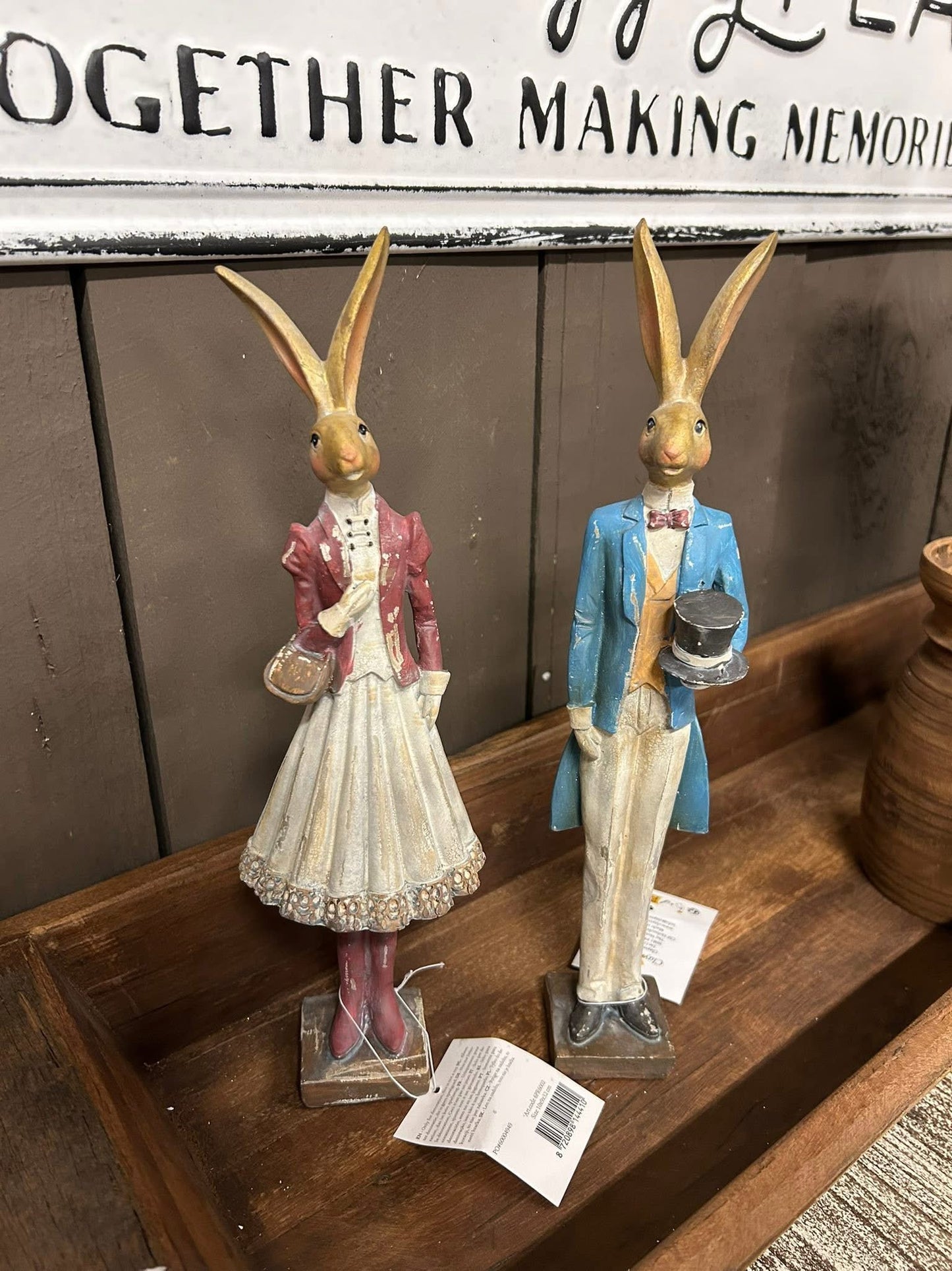 ✨ Elegantes Hasenpaar – Frühlings- & Osterdeko ✨