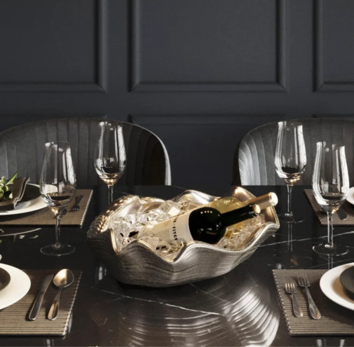 Handmade-Getränkekühler in Muschelform