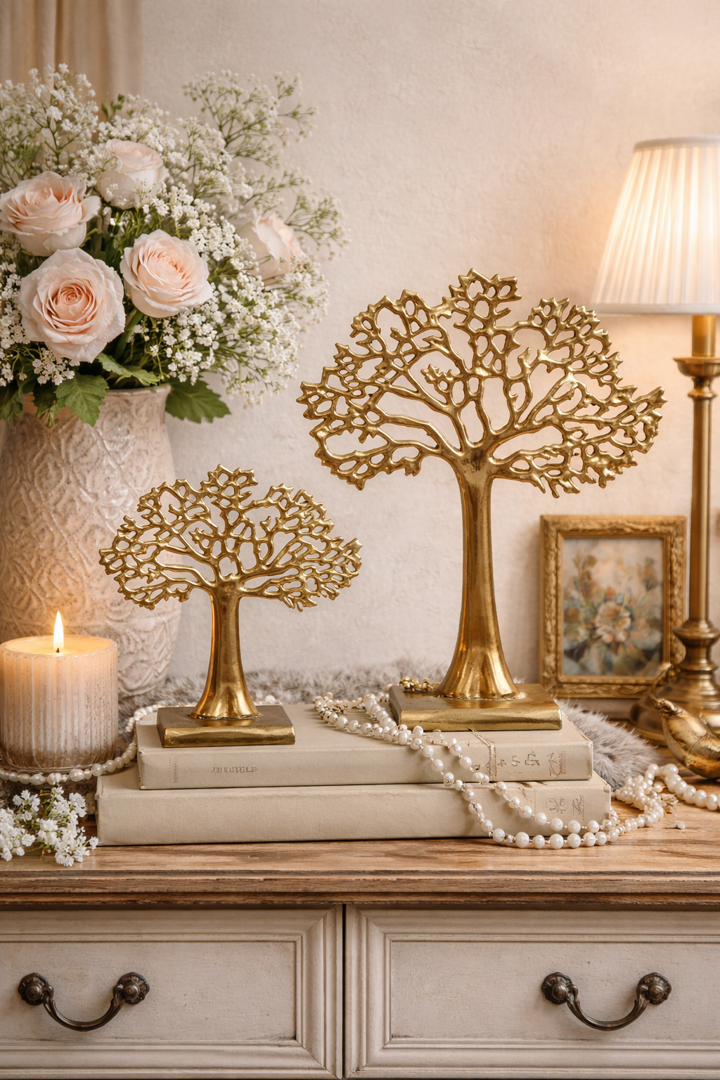 Dekorative Baum-Skulpturen im Set