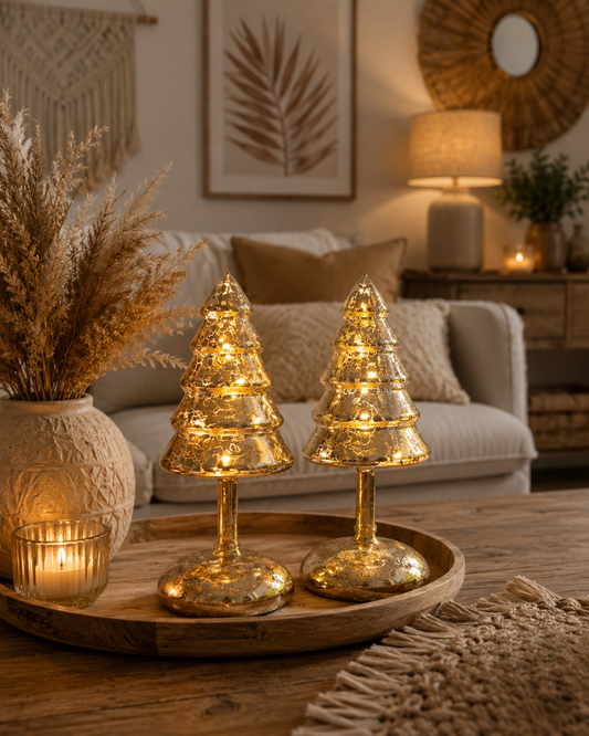 Glas-Christbaum mit LED-Beleuchtung