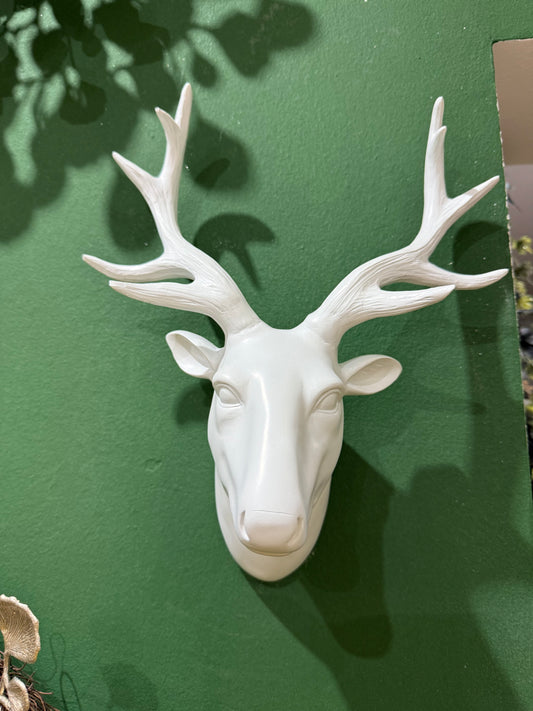 Deko – Hirschkopf in Weiß / Wanddeko