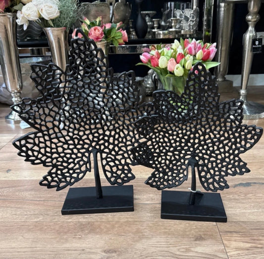 Metall Blätter schwarz (Set)