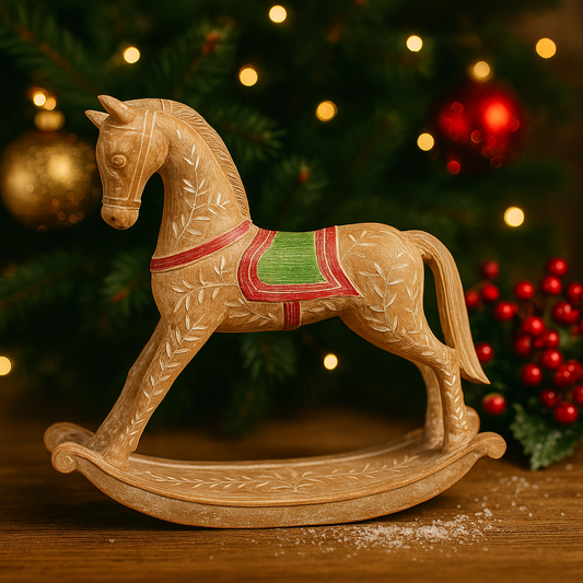Dekoratives Schaukelpferd – Weihnachtsdeko ✨