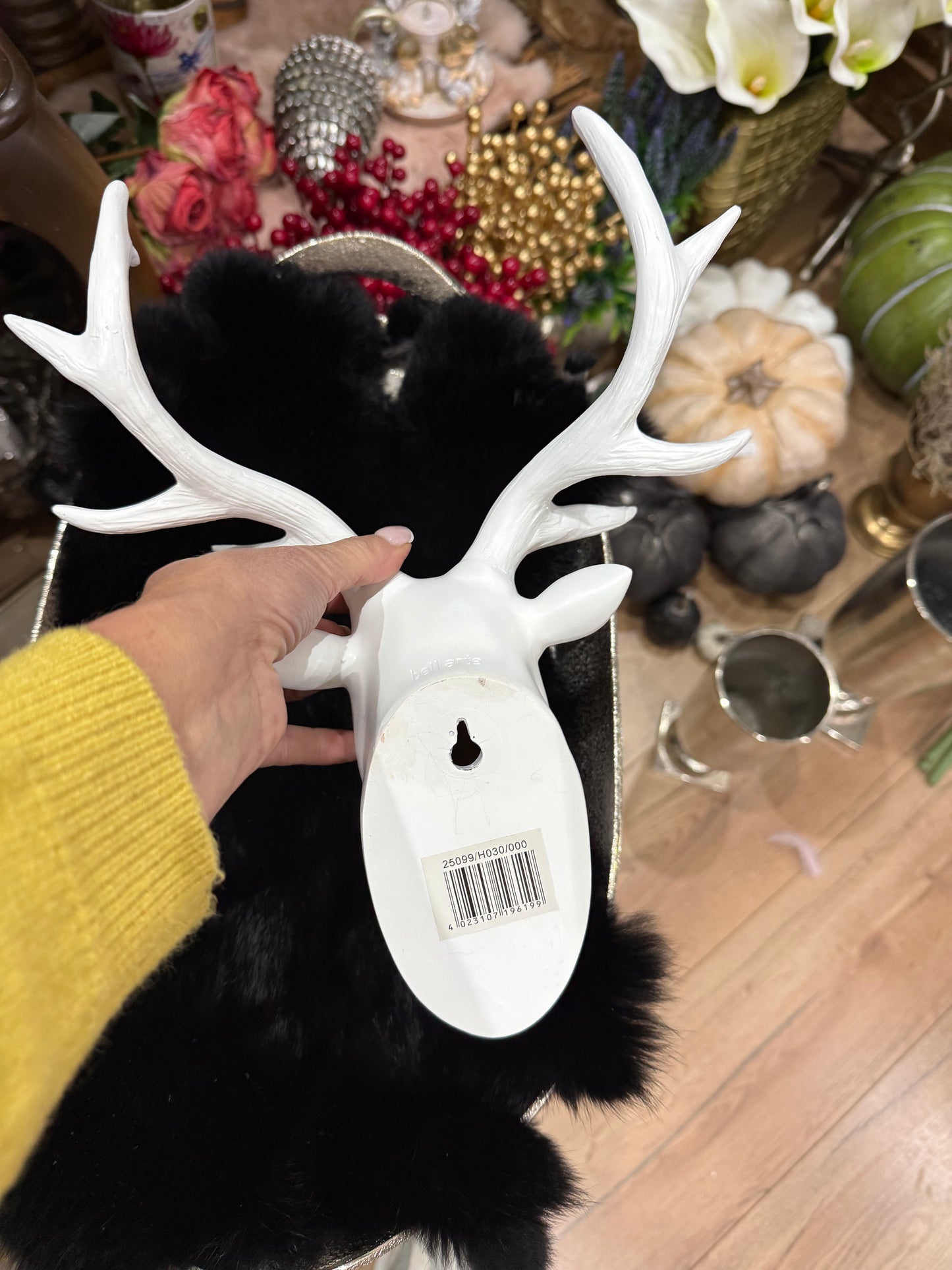 Deko – Hirschkopf in Weiß / Wanddeko