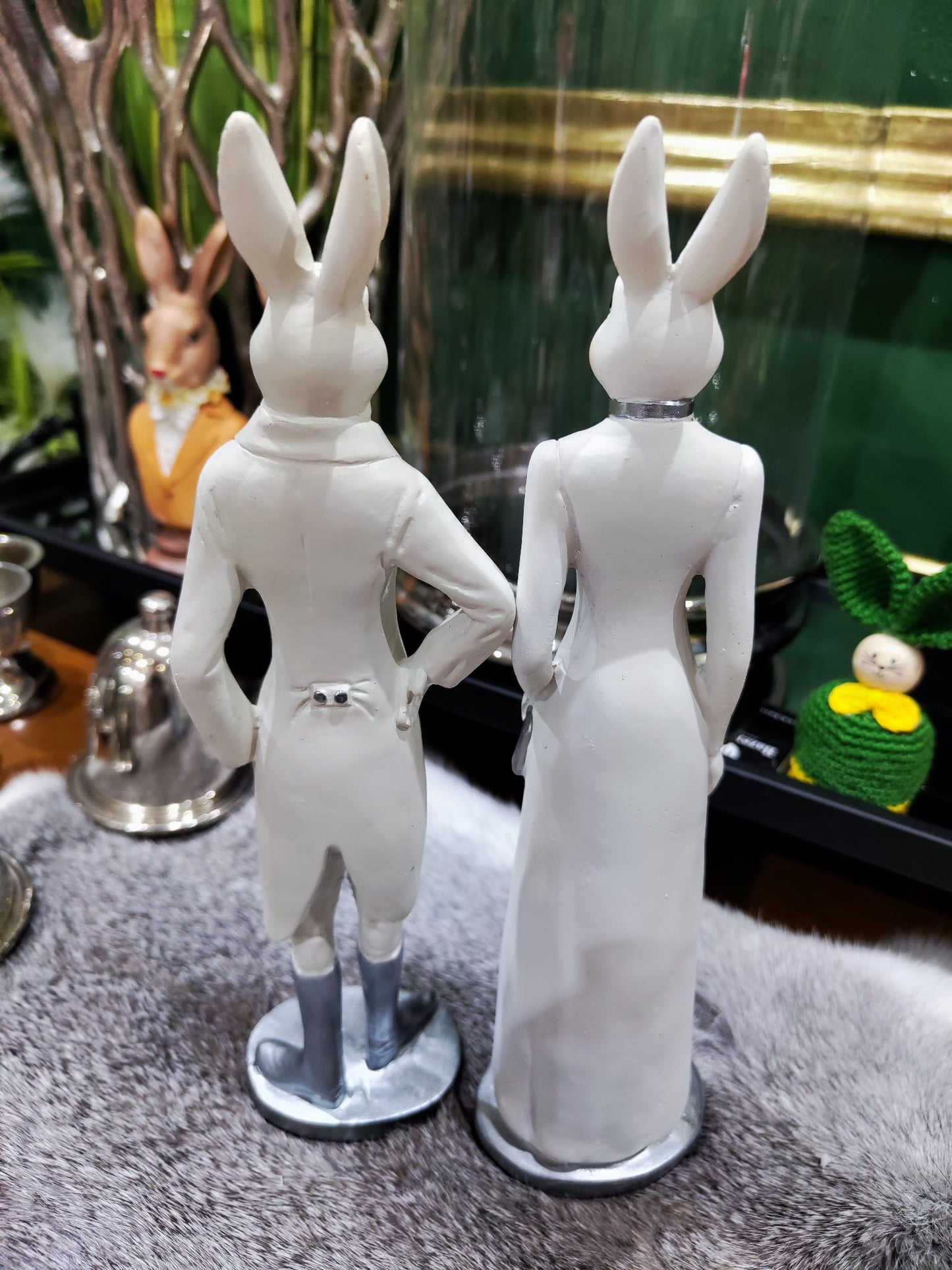 Elegantes Hasenpaar – Osterdekoration (Set)