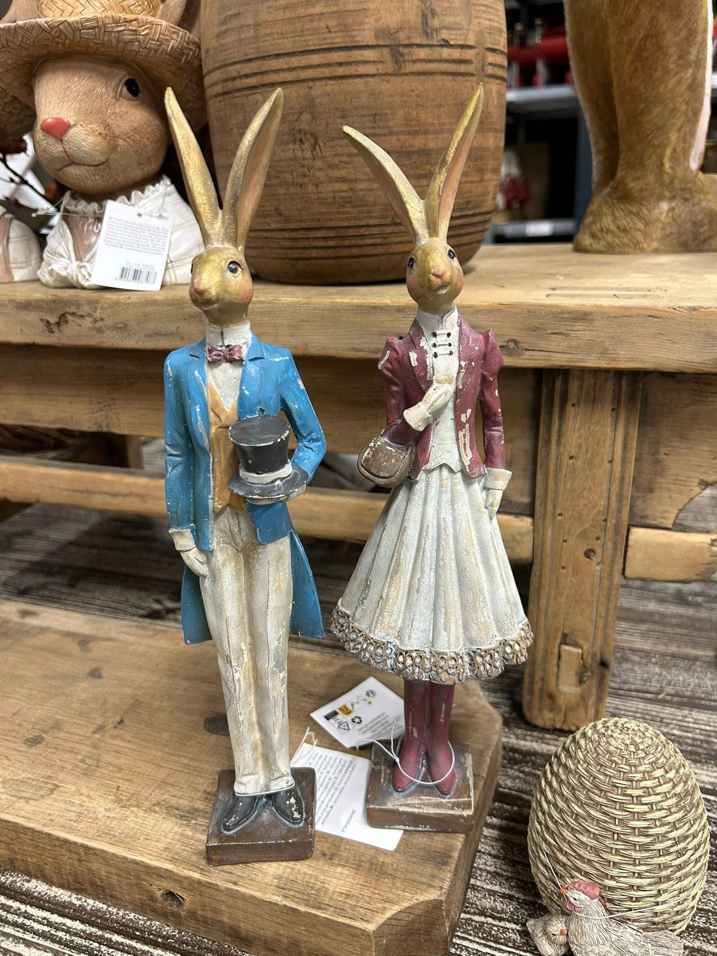 ✨ Elegantes Hasenpaar – Frühlings- & Osterdeko ✨