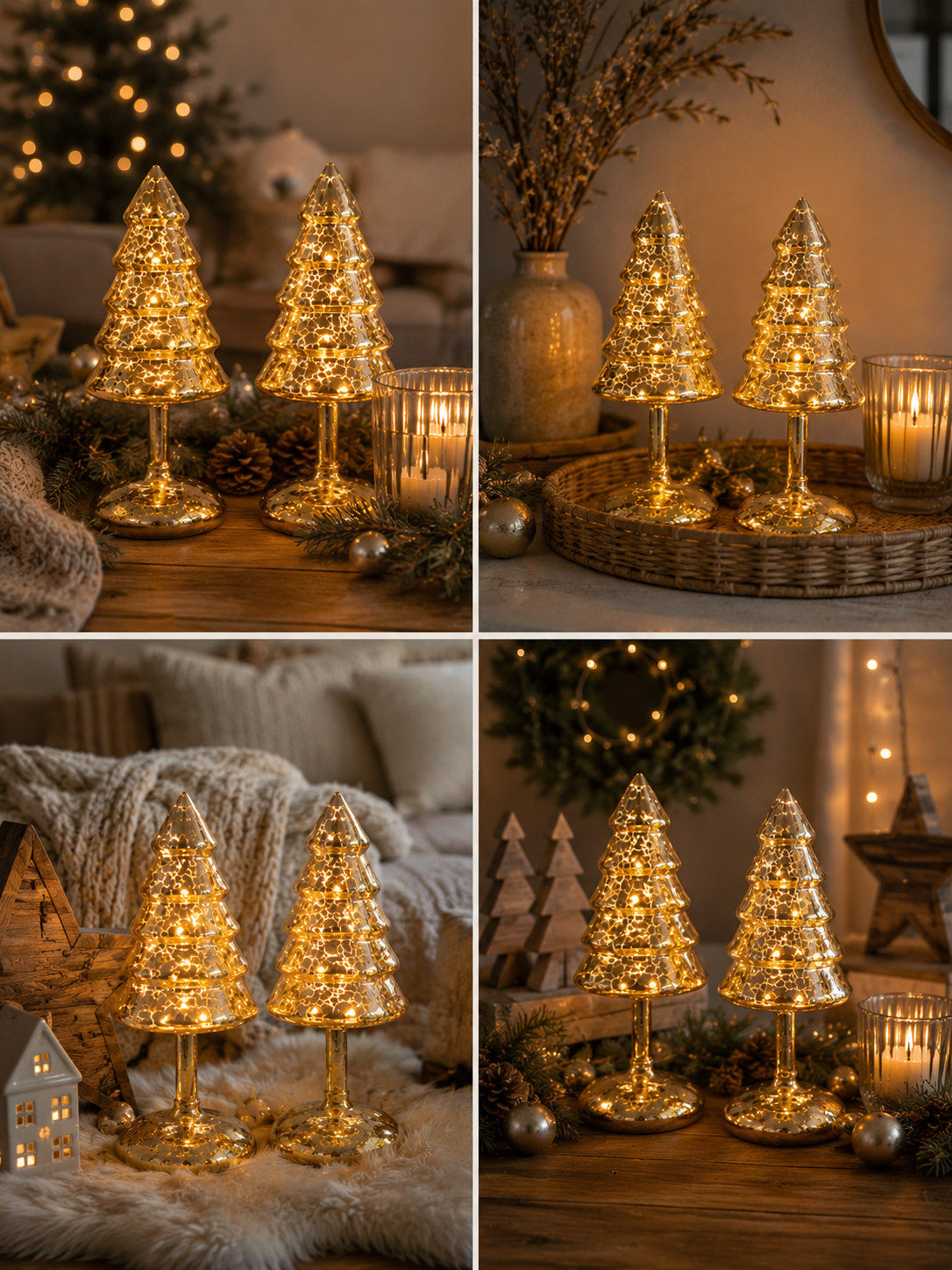 Glas-Christbaum mit LED-Beleuchtung