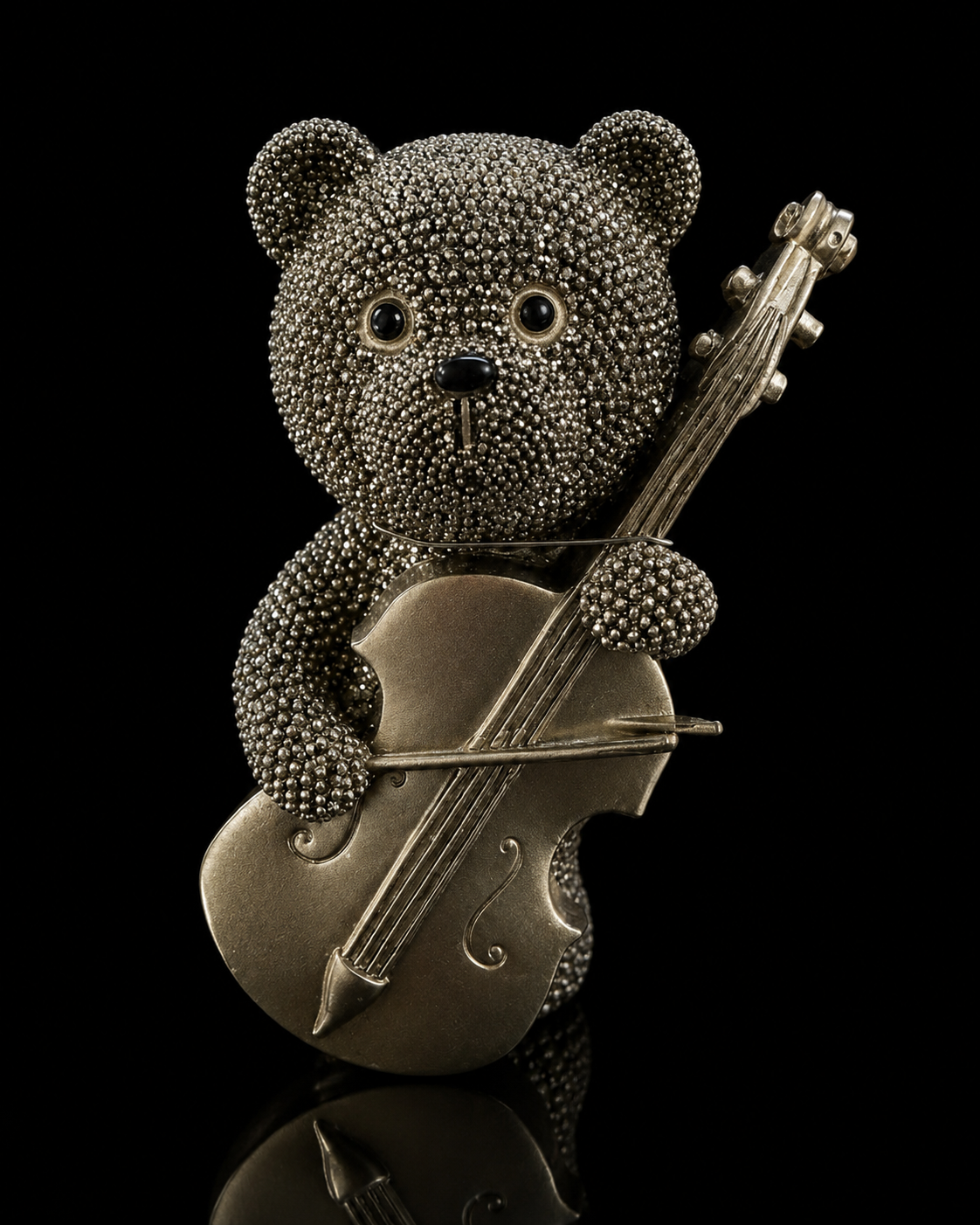 🧸 Süßer Deko-Bär mit Violoncello 🧸