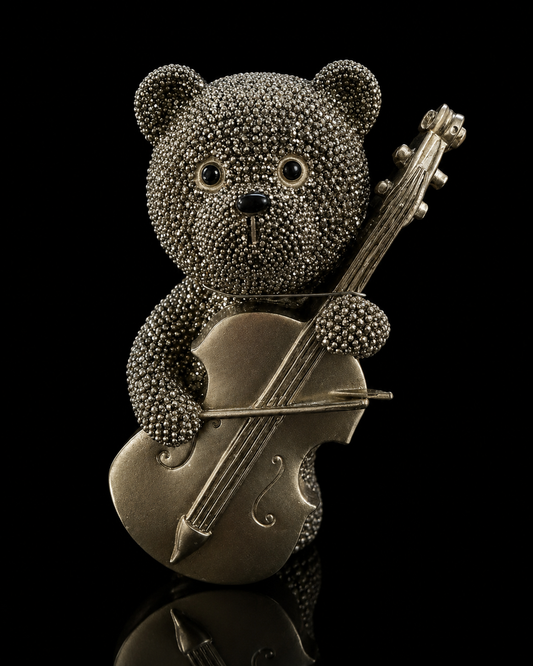🧸 Süßer Deko-Bär mit Violoncello 🧸