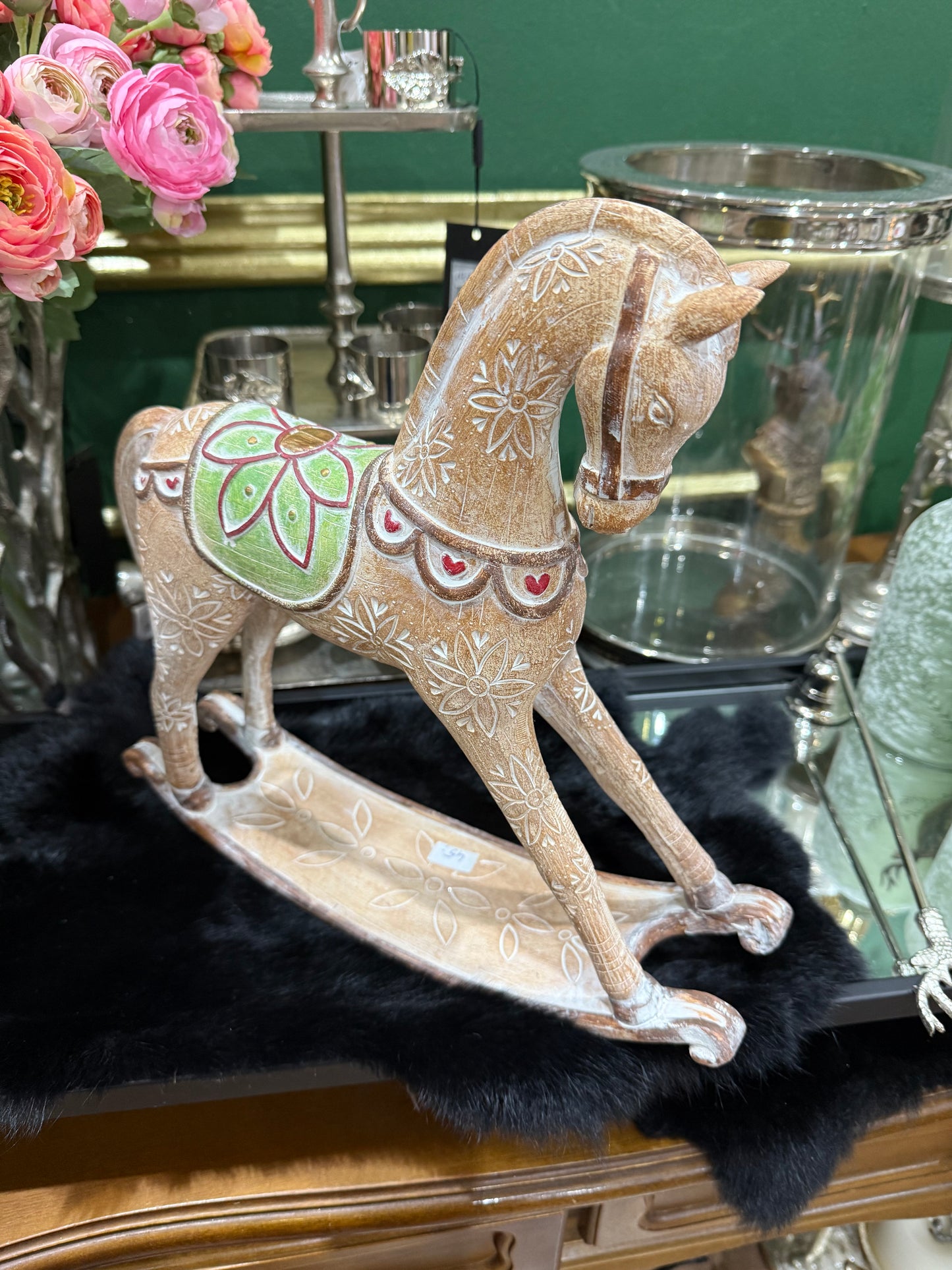 Dekoratives Schaukelpferd – Weihnachtsdeko ✨