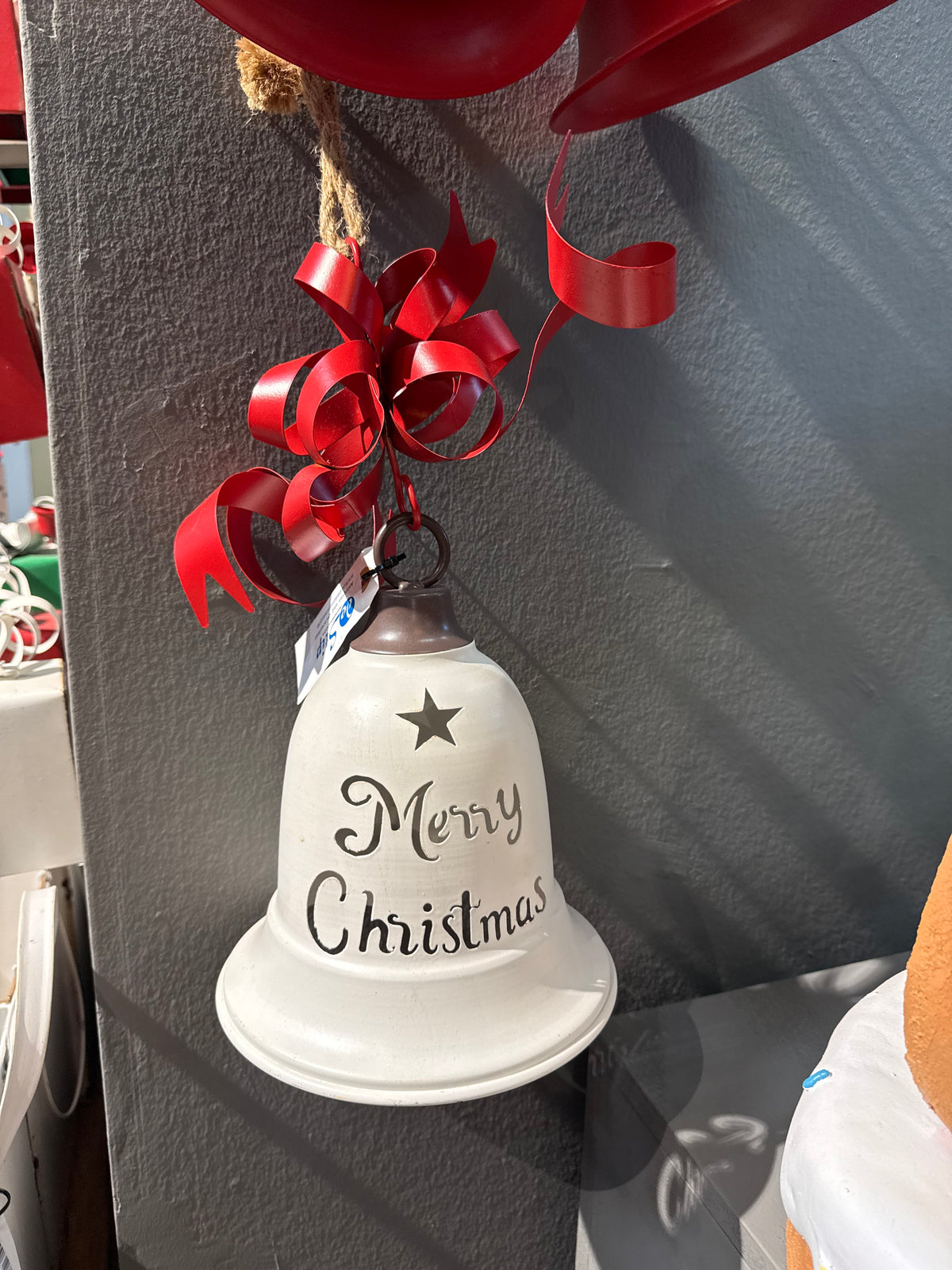 Große Weihnachtsglocke aus Metall – „Merry Christmas“