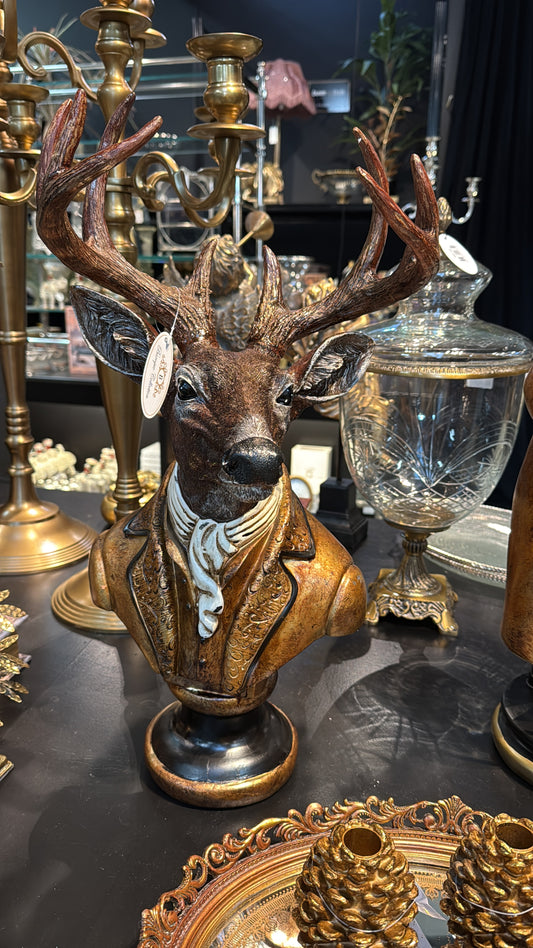 Hirschbüste – Gold – 30 cm – Polyresin