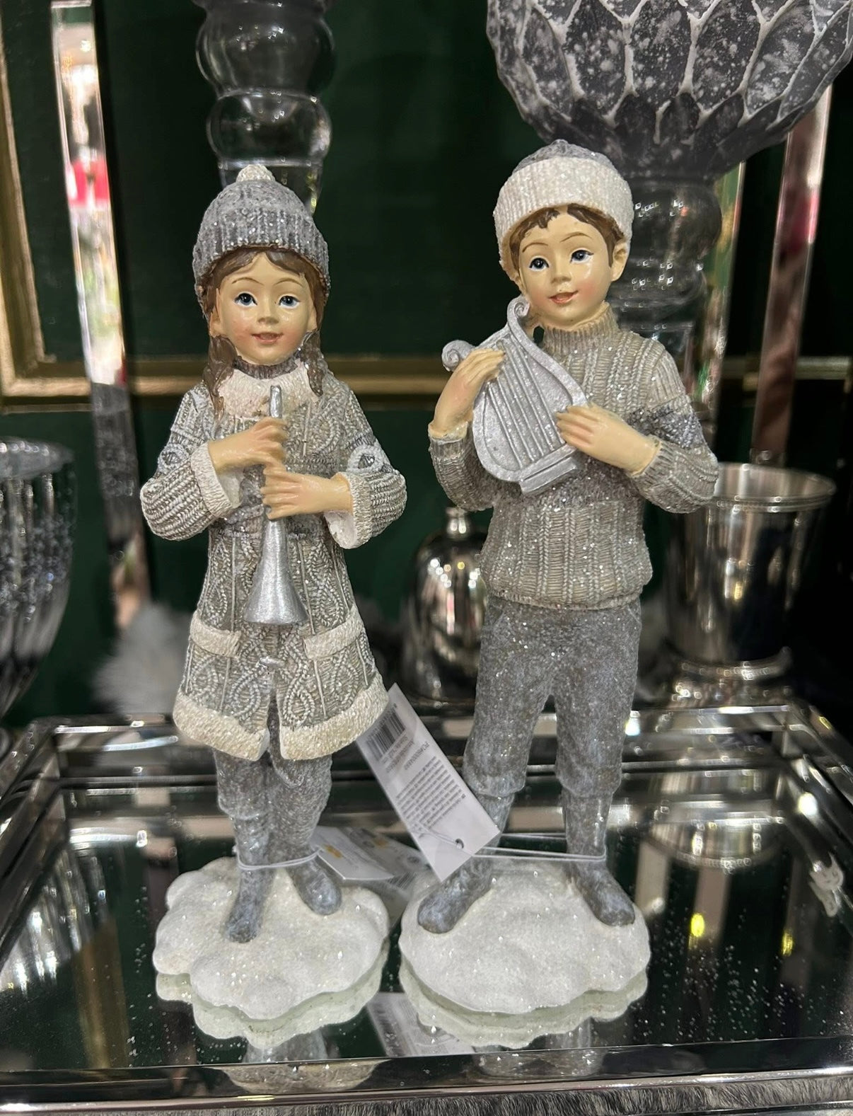 Dekofiguren „Winterkinder mit Instrumenten“