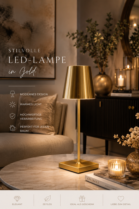 Goldene LED-Lampe – modernes Design für Ihr Zuhause