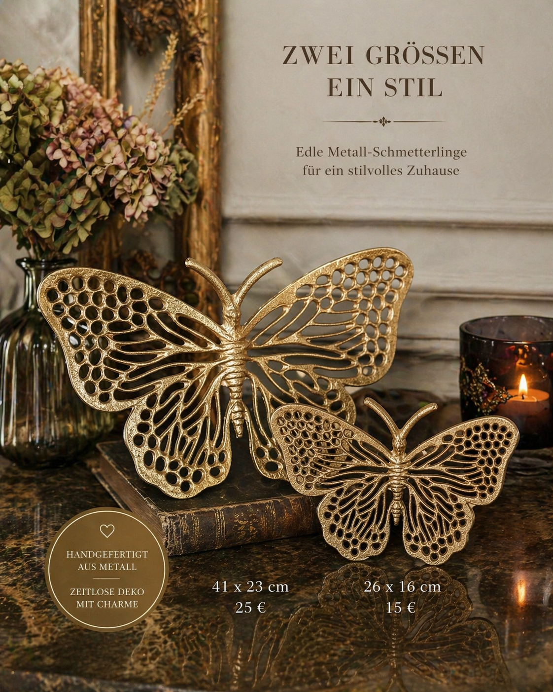 Deko-Schmetterling Gold (Set)