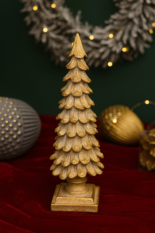 Elegante Weihnachtsdekoration – Goldfarbener Tannenbaum