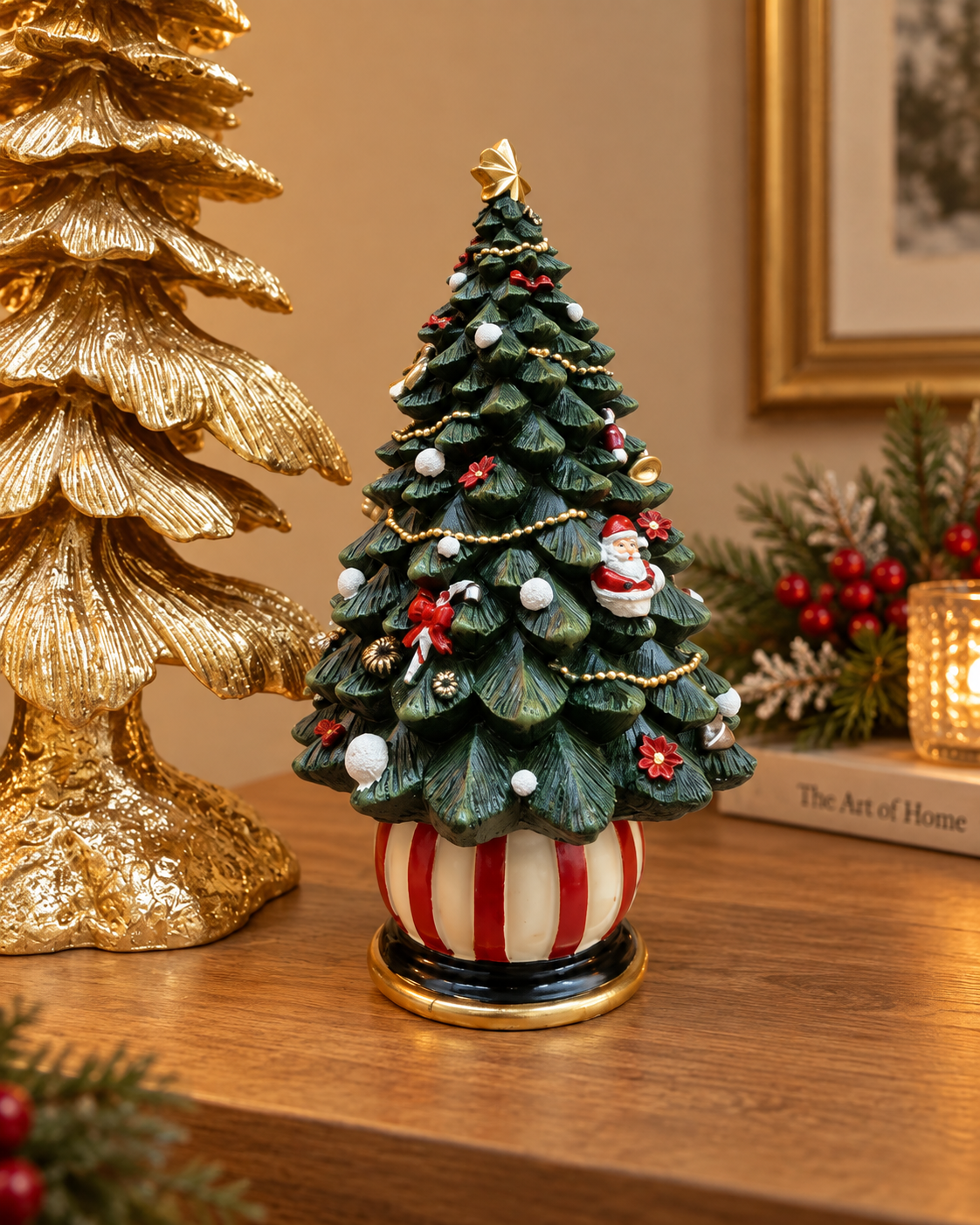 Clayre & Eef Weihnachtsbaum Spieluhr / Musikbox zum Aufziehen