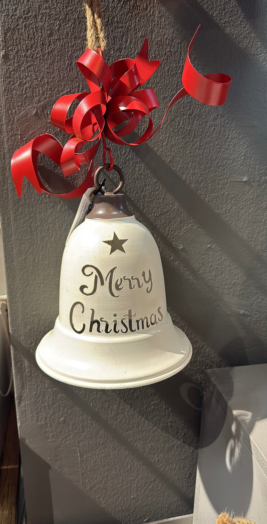 Große Weihnachtsglocke aus Metall – „Merry Christmas“
