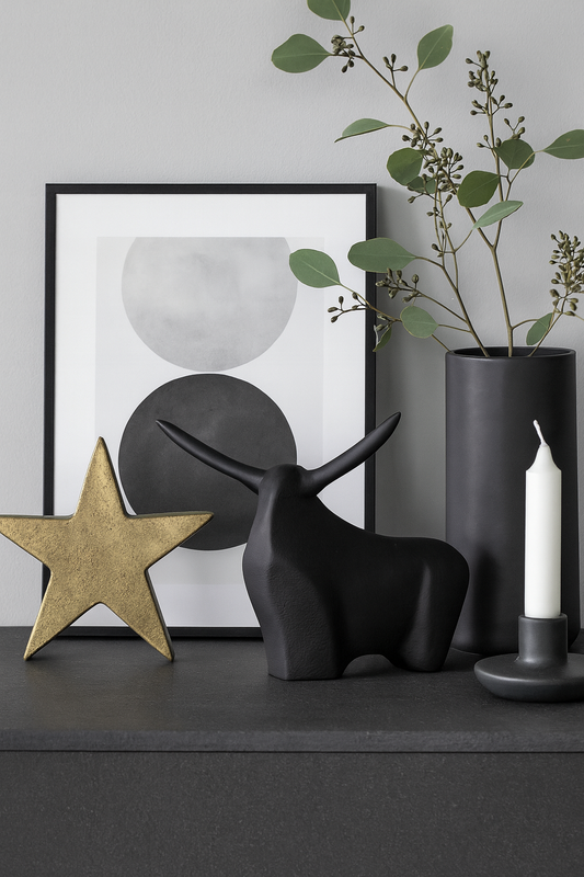 Moderner Deko-Stier aus Metall