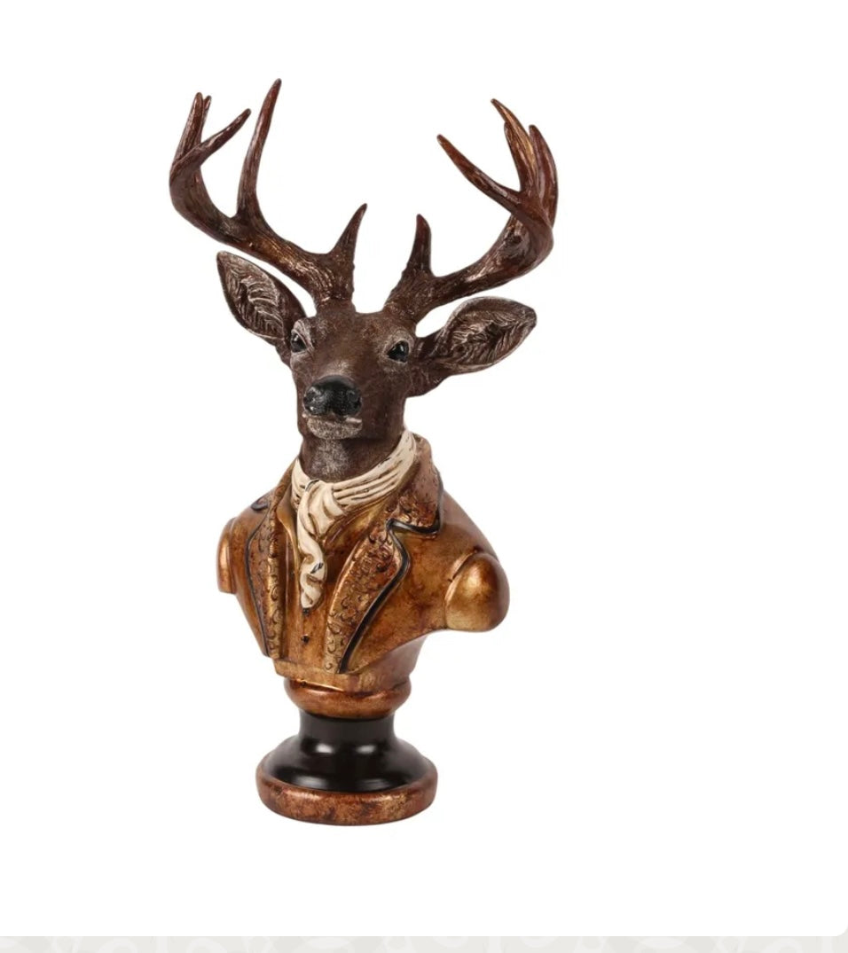 Hirschbüste – Gold – 30 cm – Polyresin