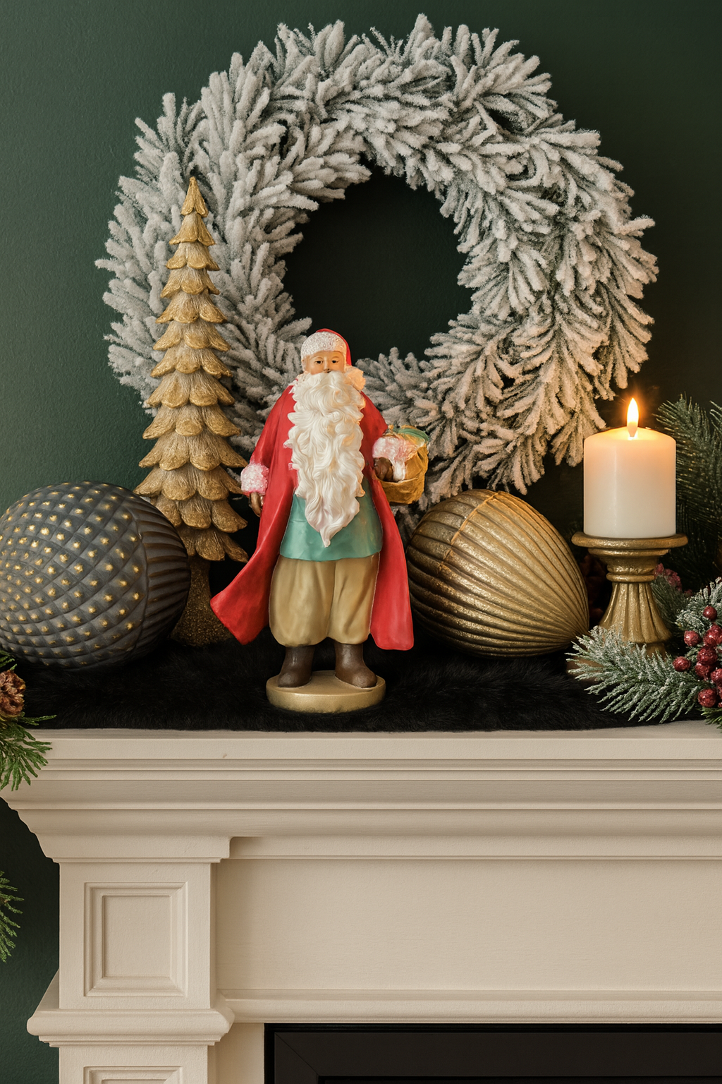 Dekorative Weihnachtsfigur – Heiliger Nikolaus ✨