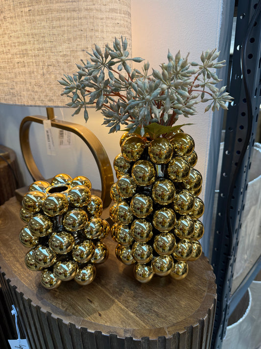 Goldene Vase – 24 cm, stilvolle Wohn-Dekoration