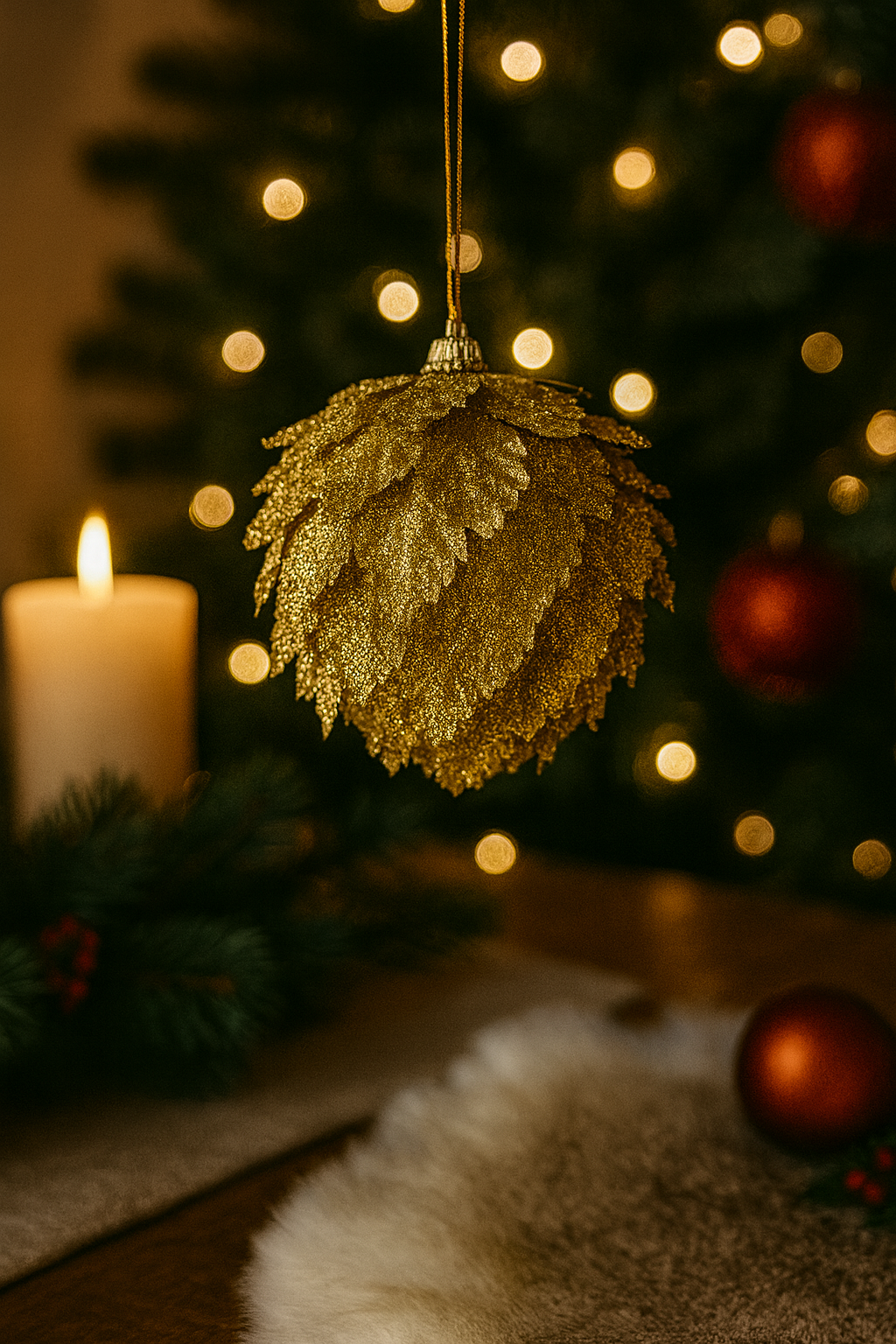 Dekorative Weihnachtskugel
Gold