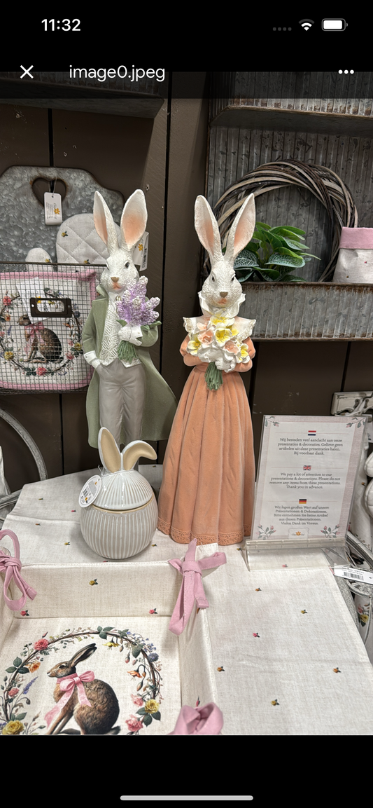 Großes Osterfiguren-Set – Hasenpaar (Frühling / Ostern)