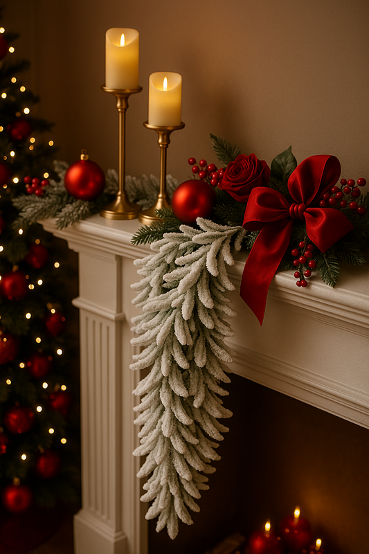 Verschneite Weihnachts-Girlande