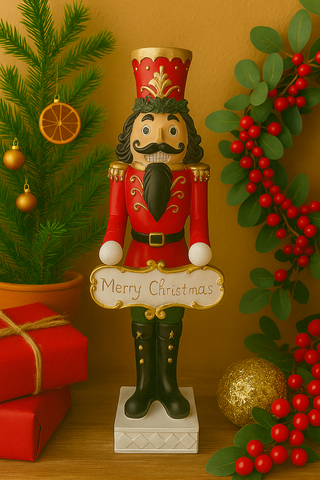 🎄 Nussknacker Figur „Merry Christmas“