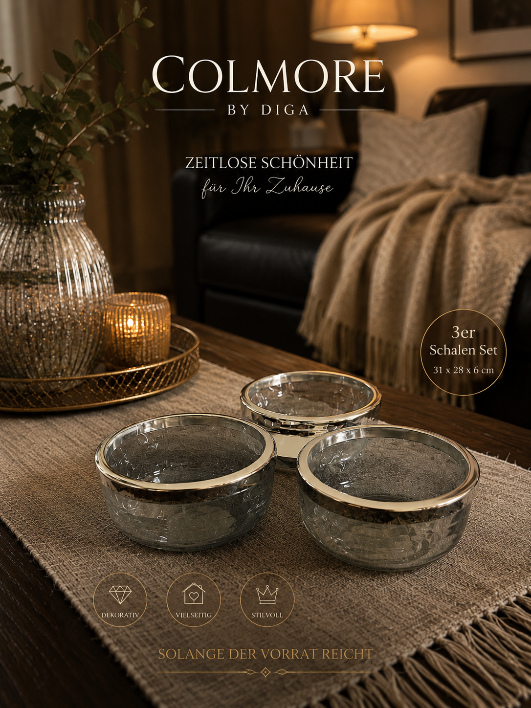 Elegantes 3er-Schalen-Set von Colmore