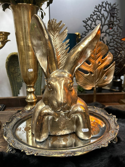 Hasenfigur 36cm Farbe Gold